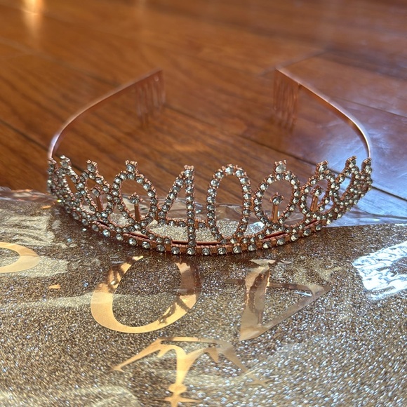 40th Birthday Party Set - Tiara, Sash, Cake Topper - Picture 2 of 10